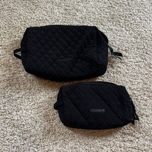 Vera Bradley Black Quilted Cosmetic Bags Set